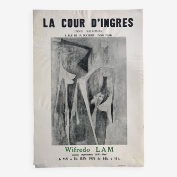 Wifredo LAM: Original poster Galerie Inna Salomon / The courtyard of Ingres, 1976