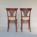 2 Thonet chairs No. 221 with bronze inlays, circa 1910