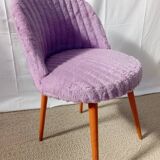 Chaise moumoute lilas années 50