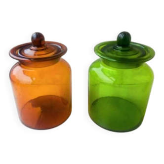 Pair Takahashi apothecary jars