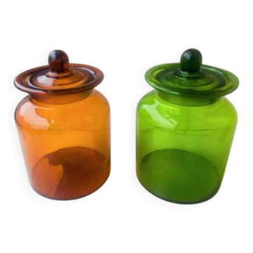 Pair Takahashi apothecary jars