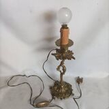 Old small bronze lamp in Louis XV / Rocaille style in working order
