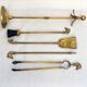 Servant of brass fireplace four utensils and support dimension: height -63cm- D-17cm-