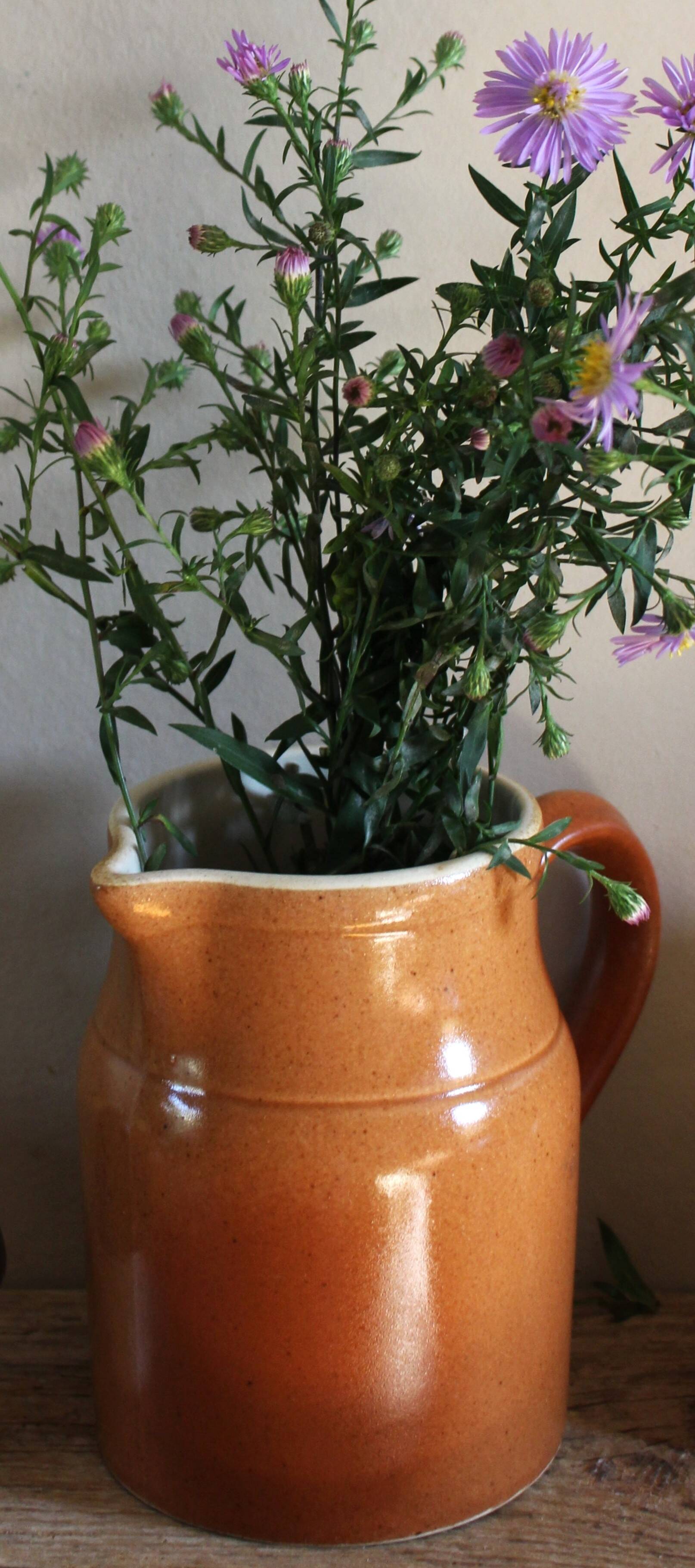 Vintage Glazed Stoneware Carafe by Digoin