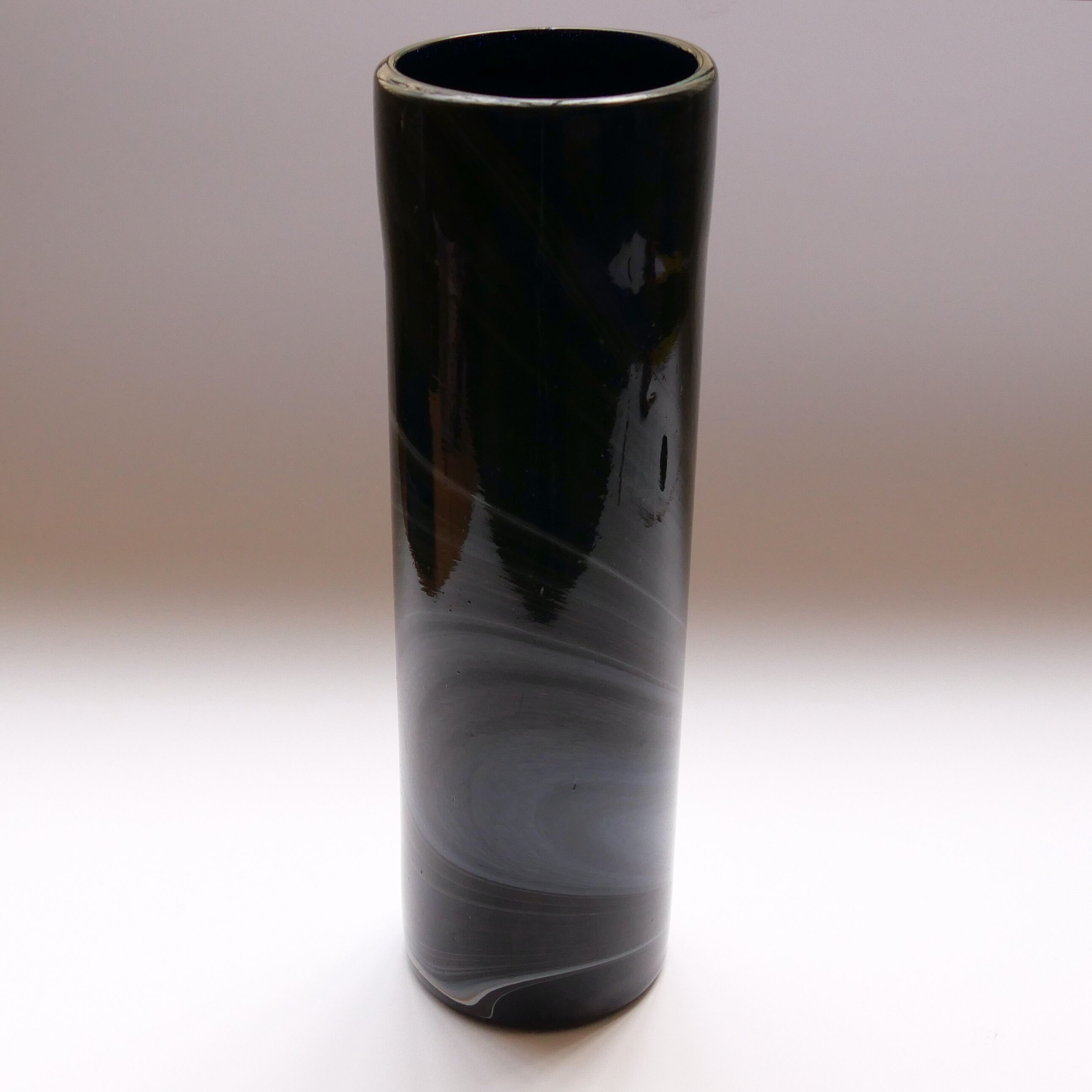 Agate glass cylinder vase, Maure Vieil 1970