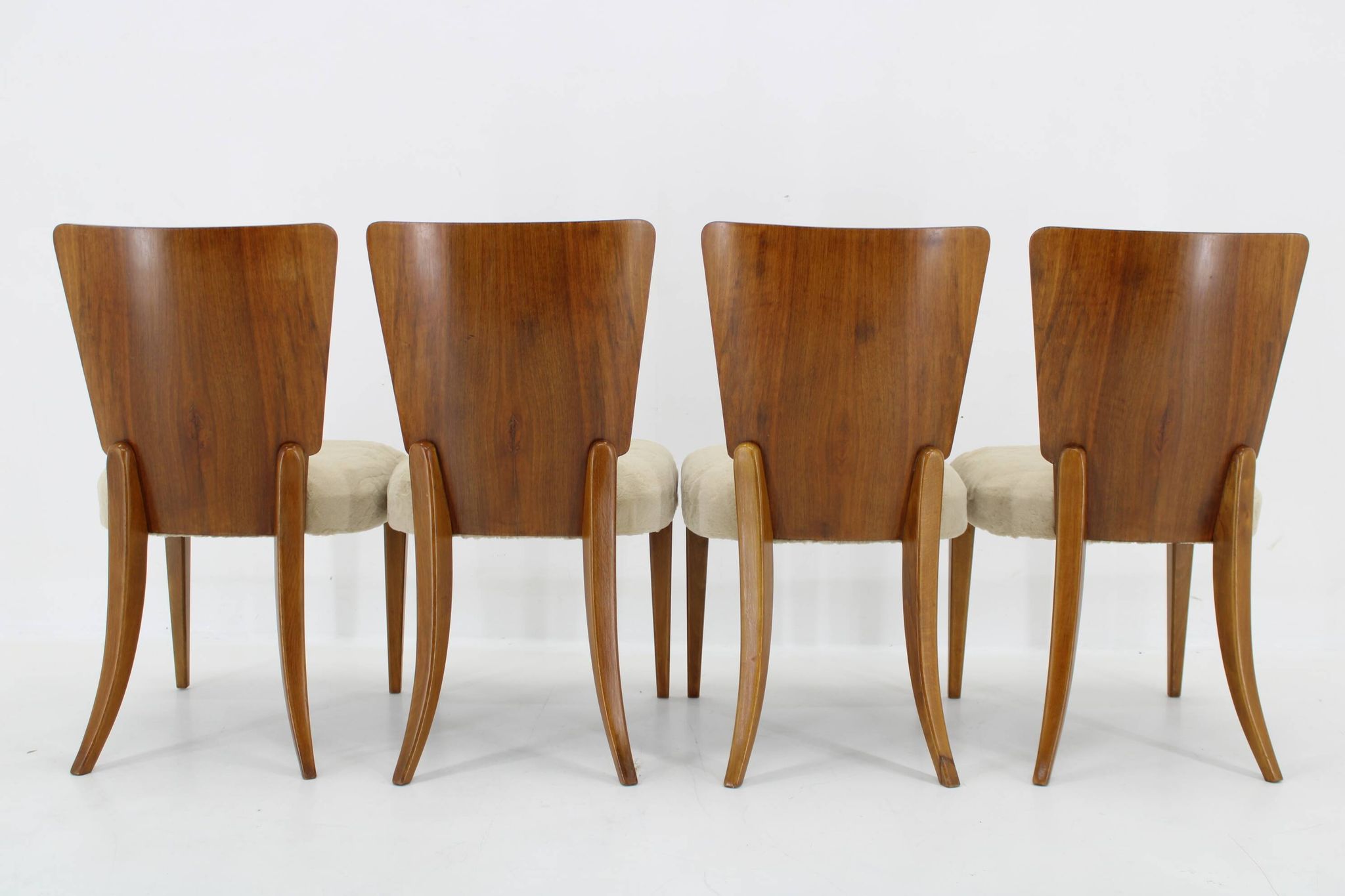 1950s  Jindrich Halabala Dining Chairs H-214 for UP Závody, Set of 4
