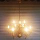 Important 9-light chandelier in Dutch style with 2 levels in brass - in working condition.