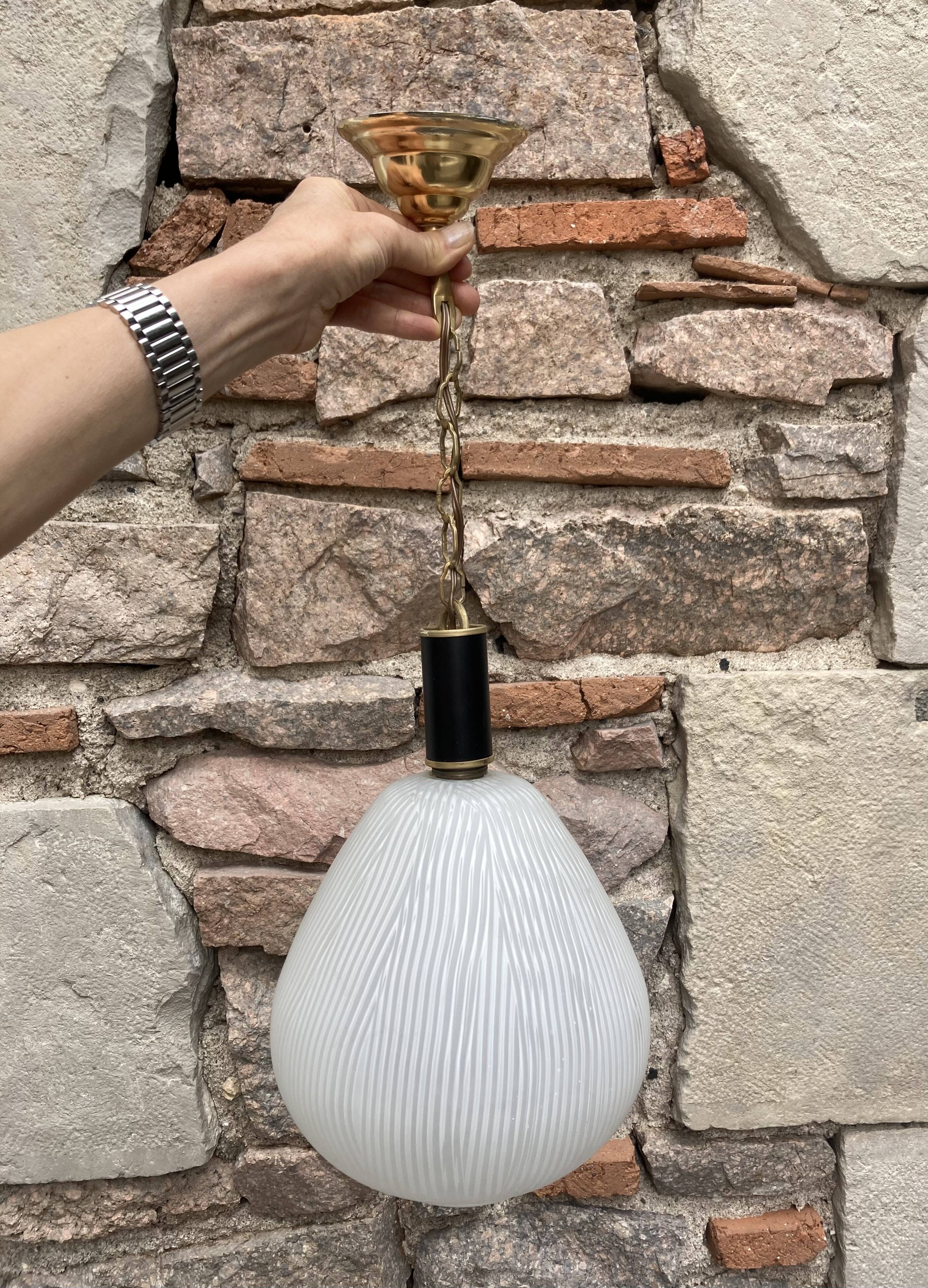 1950s glass globe pendant light
