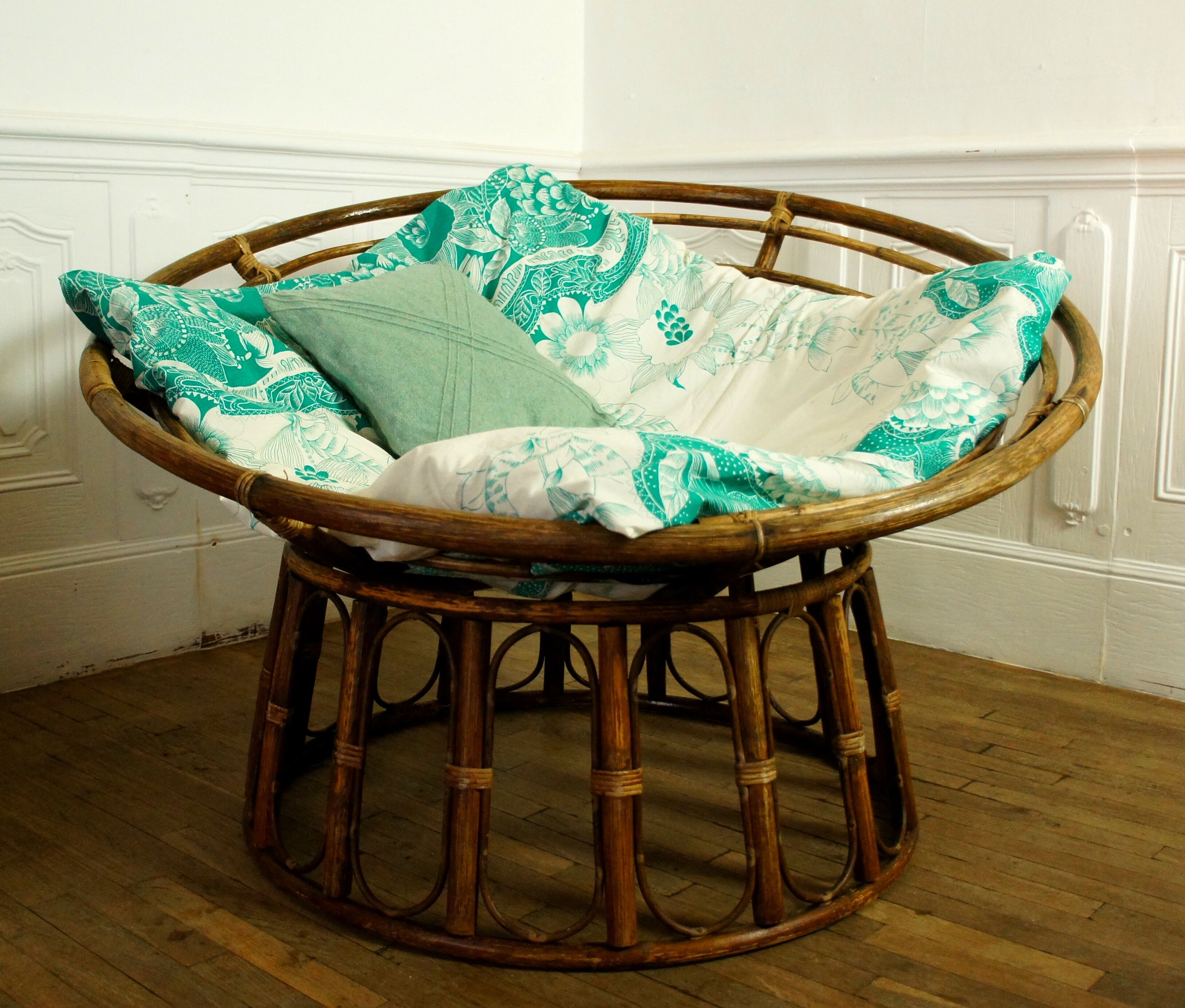 Armchair Papasan in rattan XL