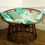 Armchair Papasan in rattan XL