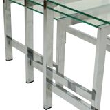 Space Age Nesting Tables Chrome Clear Glass Sixties Design Side Table