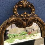 Rock mirror wood and gilded stucco circa 1950 33x78cm