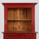 French 19th Century Red‑Painted Stepback Cupboard in Pine