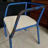 Blue metal child chair