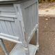 Henri II bedside table in solid grey wood and marble
