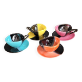 Lot de 4 tasses à café Vallauris- Signées Luc Vallauris