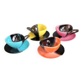 Set of 4 Vallauris coffee cups - Signed Luc Vallauris
