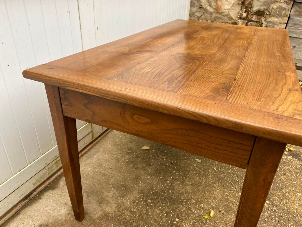 Solid oak dining farmhouse table with 2 drawers 1950 135x75x72cm