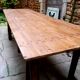 Table ferme guinguette en bois sur treteaux