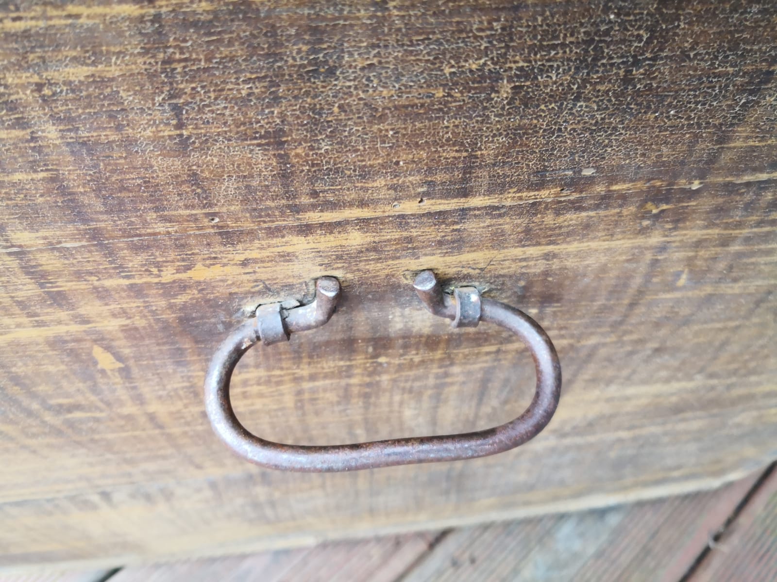 Antique chest, vintage wooden trunk