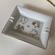 Old rectangular Limoges Porcelain Ashtray: Leaf designs signed GP