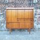 Vintage teak secretary, bar cabinet, sideboard, desk.