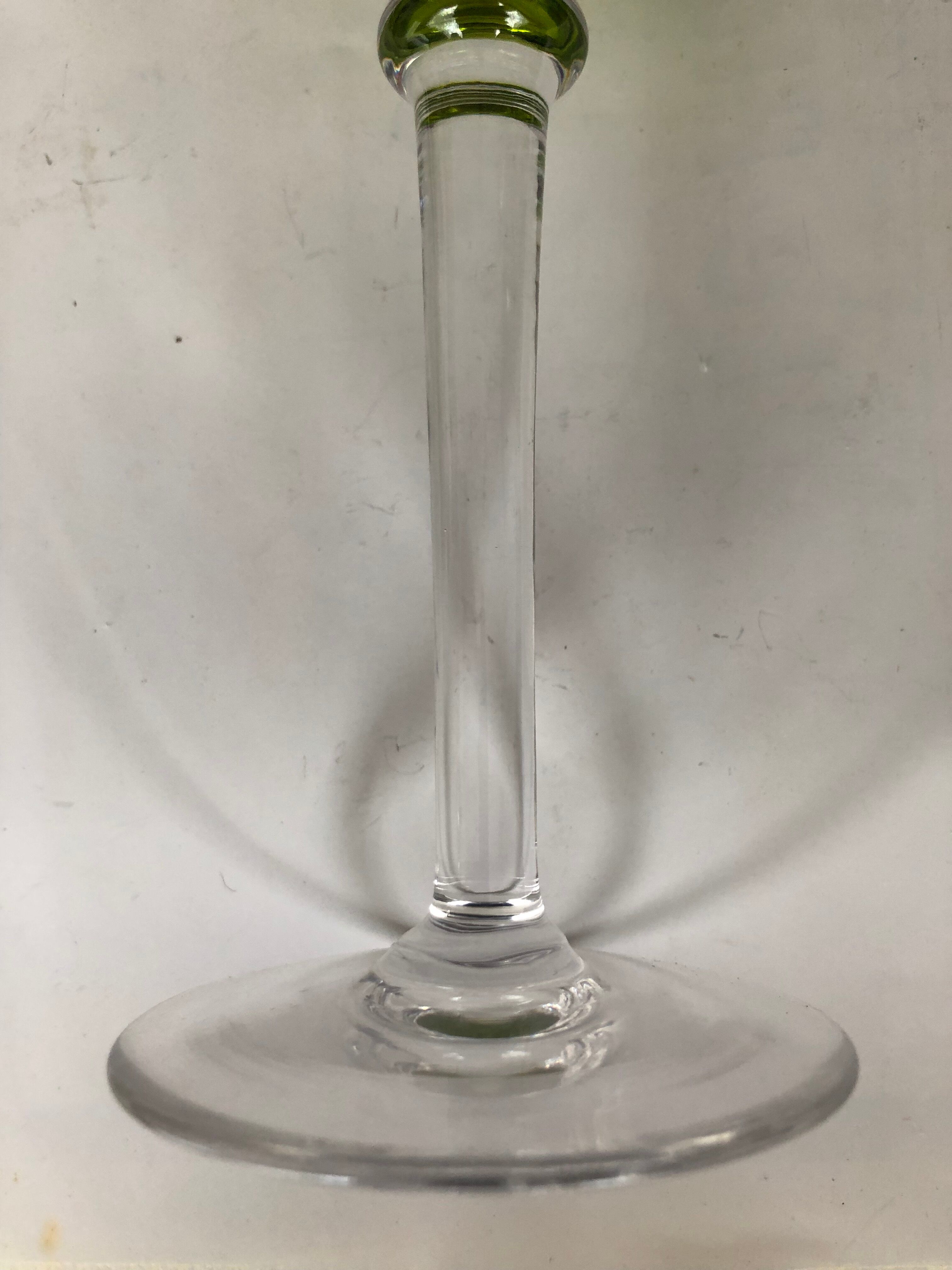 6 colored wine glasses in cut crystal from Saint Louis