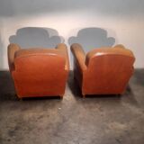 Pair of club shoes from the 1950s in tawny leather.