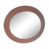 Miroir oval bois peint gris