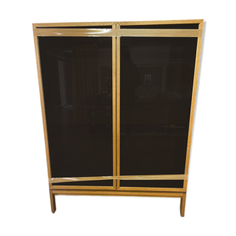 Glass cabinet wooden cabinet with smoked glass doors
