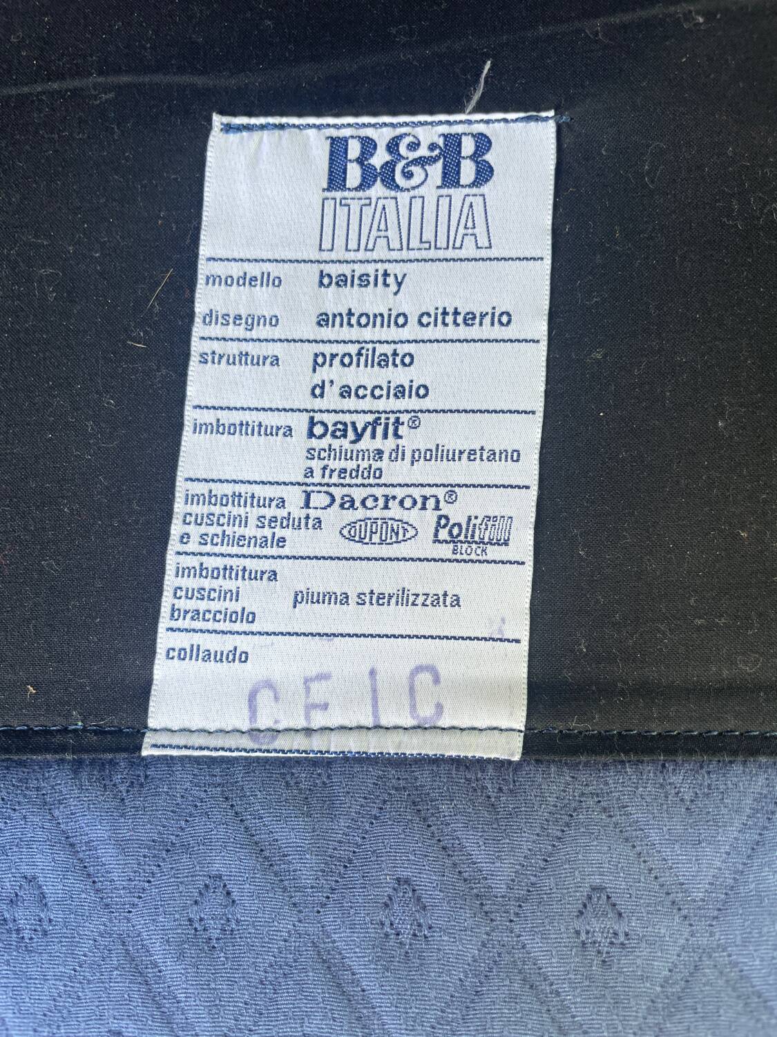 Antonio Citterio armchair sofa 1980 model baisity