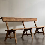 Paire de bancs en bois