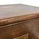 Vintage set of wooden bedside tables in military campaign style design