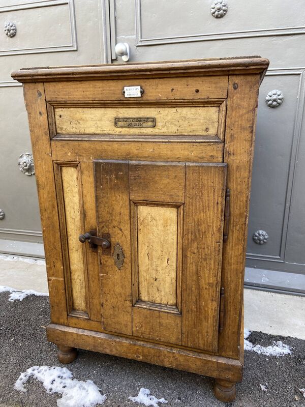 Glacière frigidaire en bois sapin epoque 1900