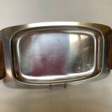 Denmark Scandinavian metal and teak dish