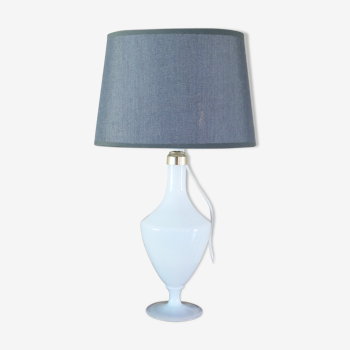 Glass table lamp in opal 1950