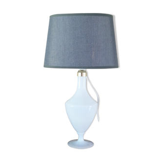 Glass table lamp in opal 1950