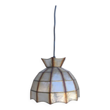 Mother-of-pearl and brass pendant light from the 1950s