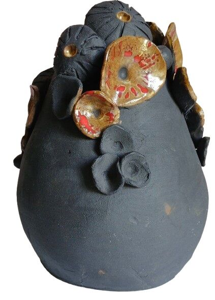 Raku vase, handmade
