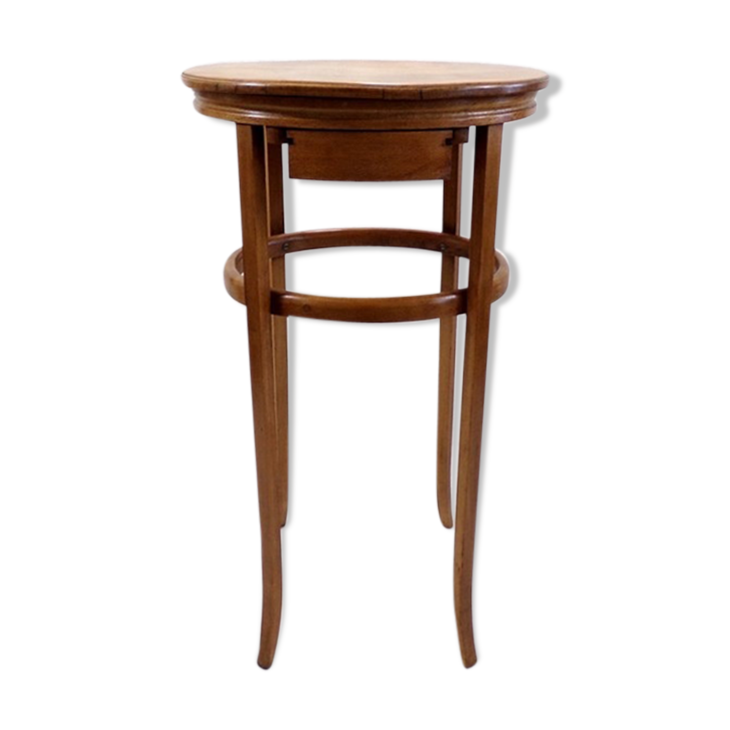 Pedestal table with vintage wooden drawer