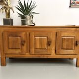 1950s Brutalist Sideboard in Solid Elm