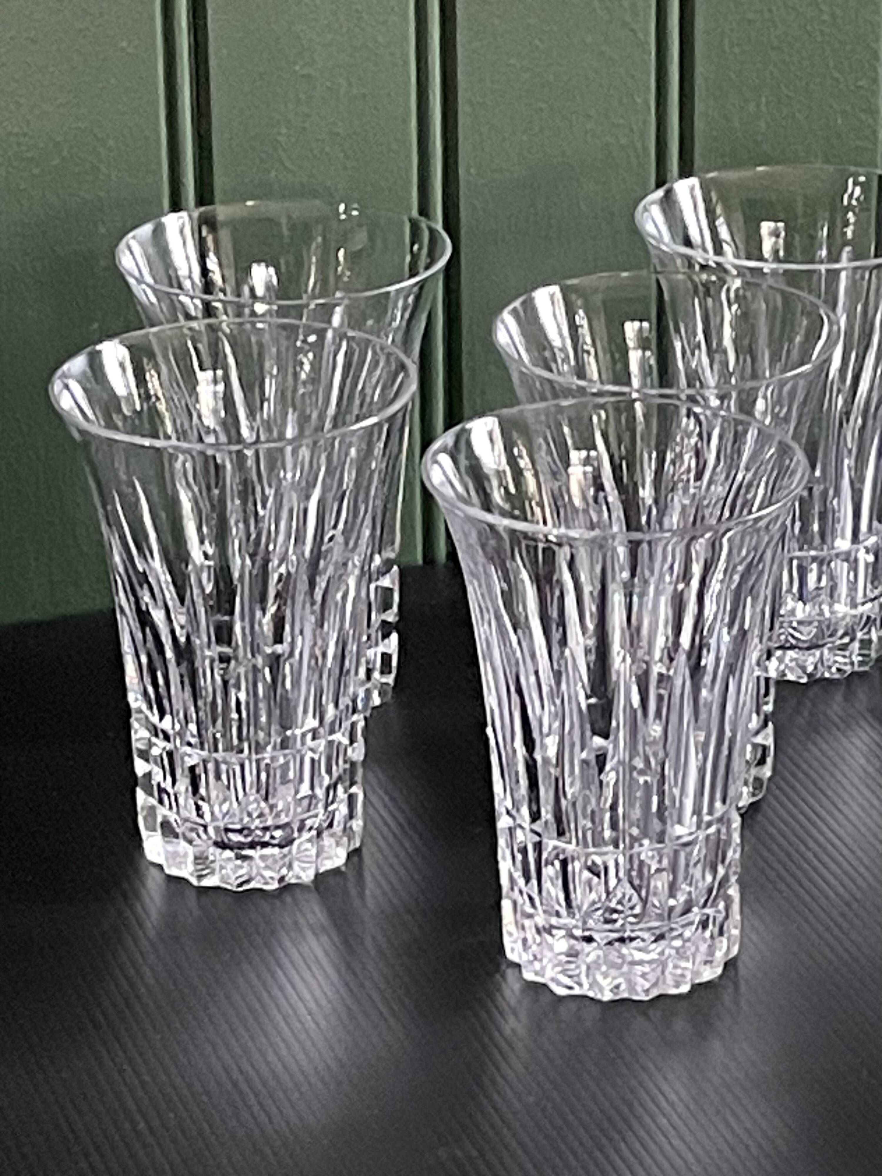 6 large crystal fruit juice glasses by Villeroy and Boch
