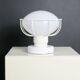 80s lamp, white lacquered metal and glass globe