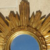 Mirror sun wood and resin 70s 45cm