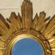 Mirror sun wood and resin 70s 45cm