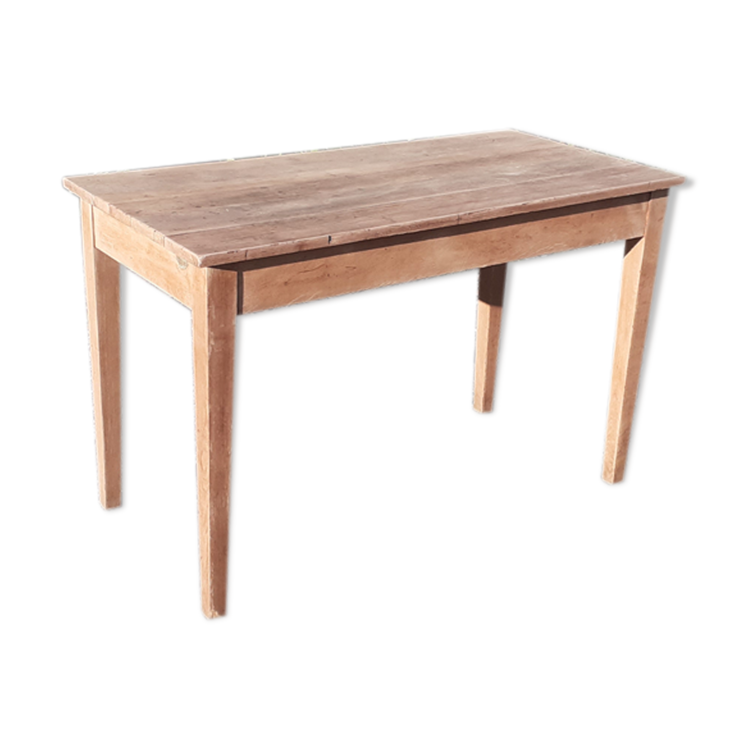 Table de ferme en chêne pieds fuselé bois brut