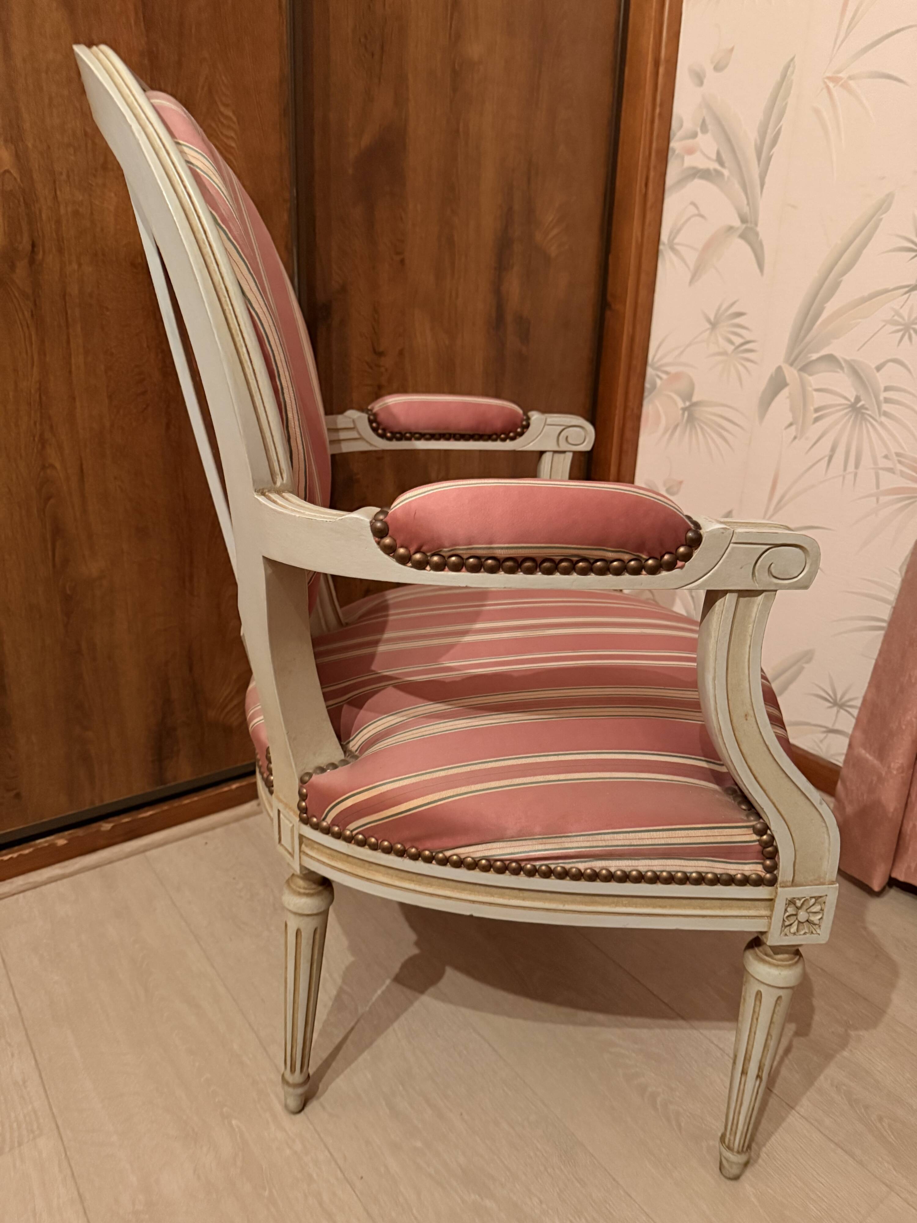 Louis XVI style cabriolet armchair
