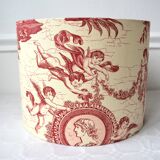 Red toile de jouy lampshade