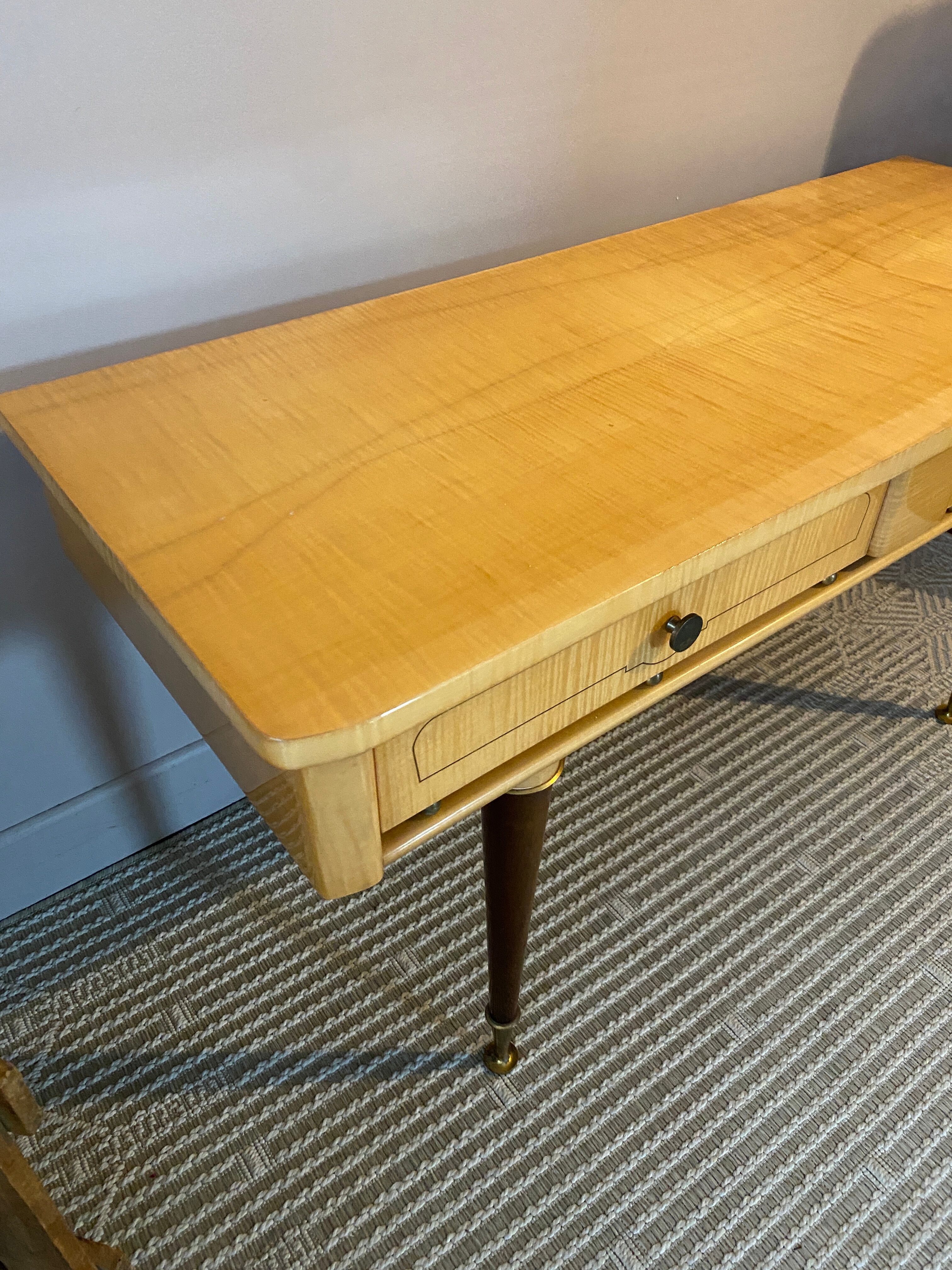 Dressing table in a vintage mirror triptych