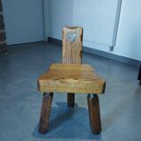 Tripod chair for children, Scandinavian brutalist chalet design.